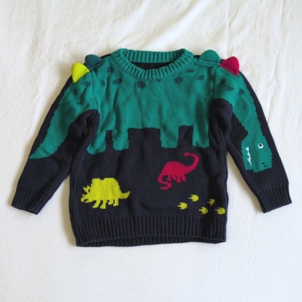 Nutmeg Kids 3D Spike Dinosaur Knit Sweater Size 2-3Y EUC
